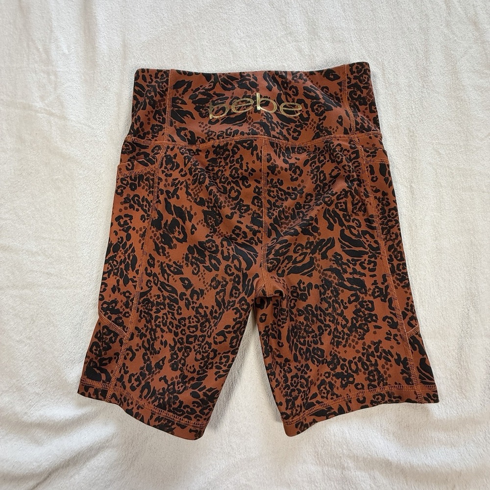 Women's BEBE SPORT HR Athletic Compression Shorts 6.5" Media Pockets, Small‎